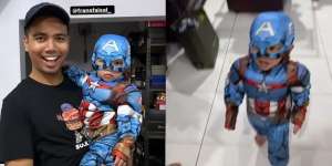 Gemes Banget, Ini 6 Potret Lucu Gala Sky Pakai Kostum Captain America