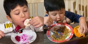 7 Potret Anak Deswita Maharani dan Ferry Maryadi yang Suka Makan Nasi Pakai Jeruk, Mie Ayam Lauk Mangga