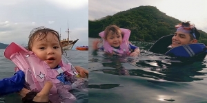 Ini Potret Baby Chloe Anak Asmirandah Berenang di Laut Lepas, Ekspresi Bahagianya Gemesin Banget!