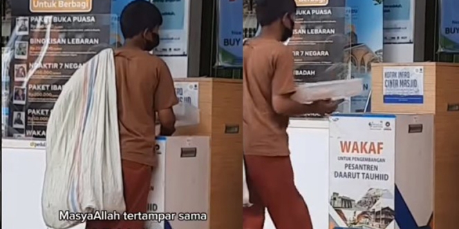 Viral Bocah dengan Karung Bersedekah Diam-Diam di Kotak Amal, Bikin Hati Tertampar