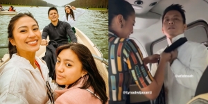 Momen Manis Tyna Dwi Jayanti Pasangkan Dasi Ariel Noah, Bak Keluarga Bahagia Naik Perahu Bareng