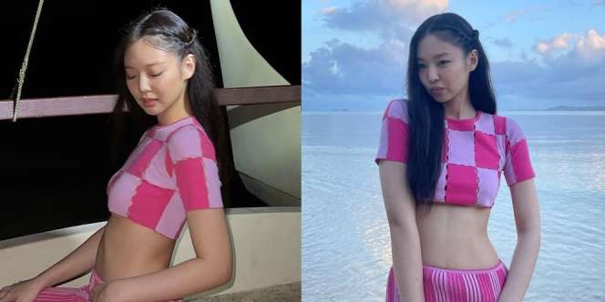 Jadi Hawaiian Girl, Jennie BLACKPINK Pakai Outfit Serba Pink sambil Pamer Perut Ramping