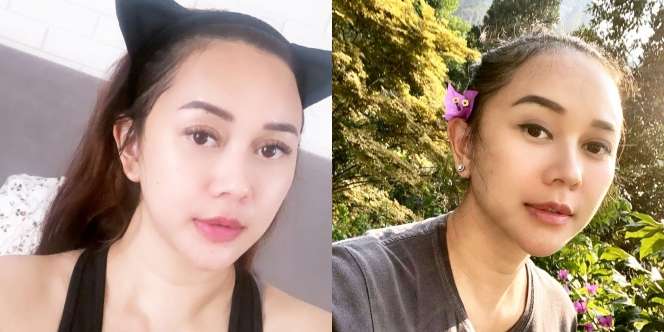 10 Potret Aura Kasih Tanpa Make Up, Tampil Bare Face dengan Paras Cantiknya yang Alami