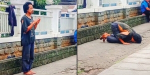 Viral Pria ODJG Salat di Jalanan, Netizen: Harusnya Kita Malu