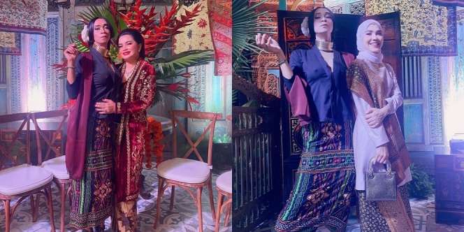 10 Potret Aming Kenakan Kebaya Hitam Gak Pakai Dalaman, Pesonanya Udah Kayak Wanita Tulen!