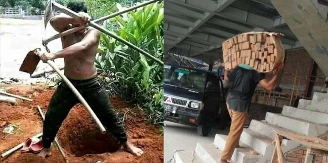 Potret Bapak-Bapak Beraksi! Terlalu Semangat Kerja Tingkahnya Bikin Nyengir