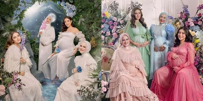 Ini Maternity Shoot Ria Ricis, Cut Meyriska, Jedar dan Yasmine Wildblood, Para Bundadari yang Cantik Banget