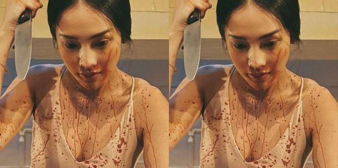 7 Potret Anya Geraldine Bersimbah Darah, Berperan Sebagai Dara Tampilkan Kesan Mistis di Film Spirit Doll