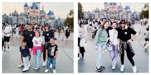 Potret Nia Ramadhani Ajak Anak-Anaknya Healing ke Disneyland, Kompakan Pamer Rambut Ombre