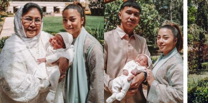 9 Potret Perdana Baby Izz Rayakan Idul Fitri Bareng Nikita Willy-Indra Priawan dan Keluarga, Gemes Tidur Terus