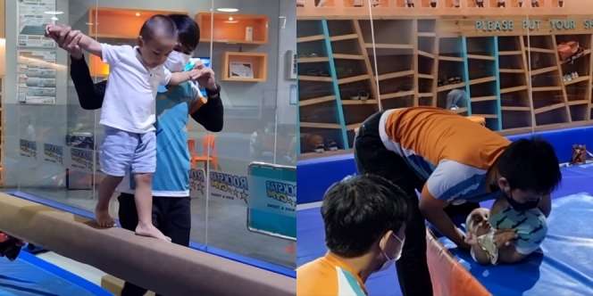 Deretan Potret Keseruan Paula Verhoeven Ajak Anak-anak Nge-gym, Kenzo Sampai Berani Salto lho!