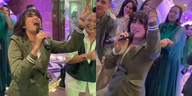 10 Momen Ussy Sulistyawati Heboh Nyanyi di Pesta Ulang Tahun Sahabat, Dapat Saweran yang Diselipin di Dada!