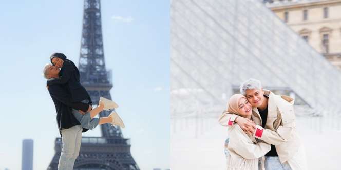 11 Potret Rizky Billar Kenakan Baju Couple dengan Lesti Kejora di Paris, Mesra Bak Remaja Pacaran