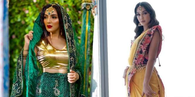 20 Potret Selebriti yang Terlihat Cantik dengan Kain Sari Khas India, Anggun dan Menawan Banget