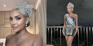 9 Potret Cantik Millen Cyrus Hadiri Acara Miss Global Indonesia 2022, Tampak Menawan dengan Rambut Pirang dan Mini Dress-nya