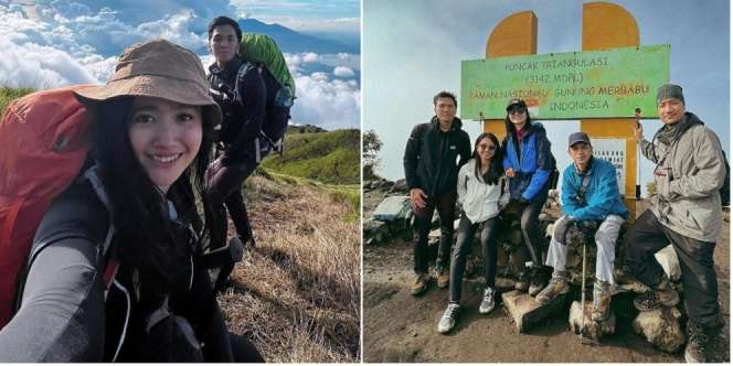 Ini Potret Febby Rastanty Mendaki Gunung Merbabu, Ceritakan Perjuangannya Hingga Jatuh Terpeleset