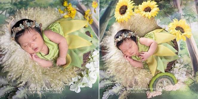 7 Gaya Pemotretan Newborn Baby Mikhaila Anak Eriska Rein, Jadi Tinkerbell yang Gemesin Abis! 