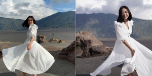 Potret Gisella Anastasia Menari di Gunung Bromo Berbalut Dress Warna Putih, Gemulai dan Memukau Abis!