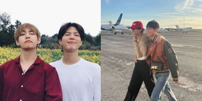 Duo Ganteng, Ini 10 Potret Kedekatan V BTS dan Park Bo Gum yang Sudah Bersahabat Sejak Lama