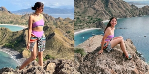 10 Potret Tyna Kanna Pakai Swimsuit Two Pieces dan Baju Nerawang, Enjoy Liburan Bareng Anak di NTT
