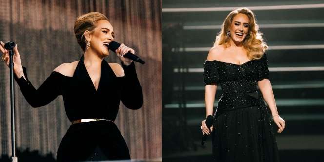 10 Potret Adele yang Gemar Kenakan Gaun Hitam Saat Manggung, Aura Divanya Makin Terpancar!