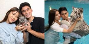 Foto Bareng Selen di Kolam Renang, Ini Deretan Potret Photoshoot Alshad Ahmad dan Tiara Andini Bareng Hewan Kesayangan