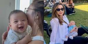 10 Potret Nikita Willy Momong Baby Izz, Kelihatan Kayak Kakak Beradik