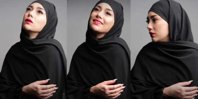 7 Pemotretan Terbaru Celine Evangelista, Pakai Hijab dan Outfit Serba Hitam Bak Wanita Timur Tengah