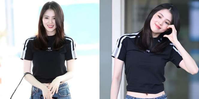 10 Potret Airport Fashion Terbaru Han So Hee Pakai Crop Top, Pamer Tato Tersembunyi di Balik Celana