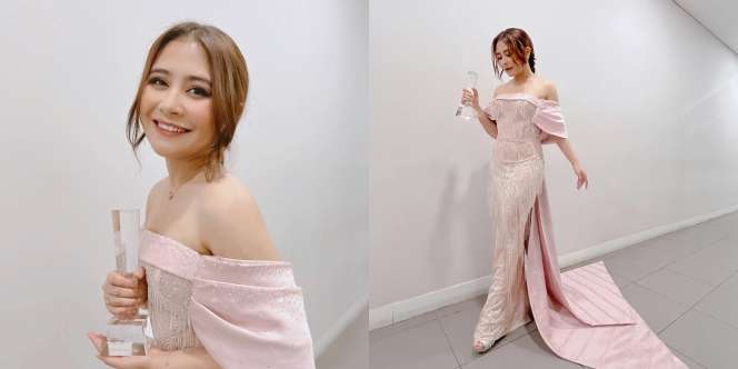 Menang Penghargaan, Ini 10 Potret Cantik Prilly Latuconsina dengan Gaun Warna Baby Pink