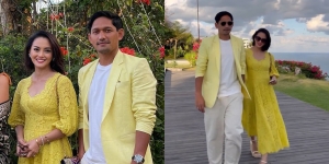 7 Potret Ririn Ekawati dan Ibnu Jamil Kenakan Outfit Senada saat ke Kondangan, Warna Kuningnya Curi Perhatian