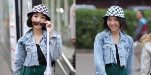 8 Potret Gisella Anastasia di Citayam Fashion Week, Tampil Kece dengan Jaket Denim dan Bucket Hat