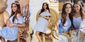 10 Momen Baby Shower Yasmine Wildblood, Cantik dengan Gaun dan Flower Crown Bertemakan Bohemian Party