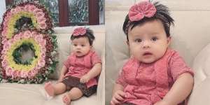 Potret Gemas Baby Ameena yang Sudah Genap 6 Bulan, Lucu Banget Pakai Kebaya