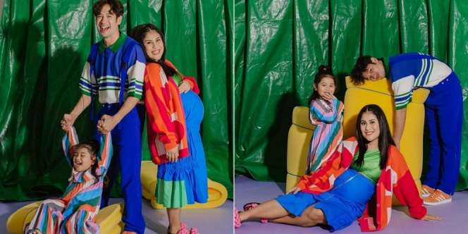 10 Potret Keseruan Maternity Shoot Gya Sadiqah Bareng Suami dan Anak, Full Colour dan Ceria Banget!