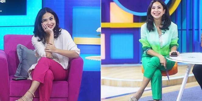 Selalu Tampil Fashionable, Ini 10 Potret Feni Rose saat Bawakan Acara TV dengan Outfit Full Color