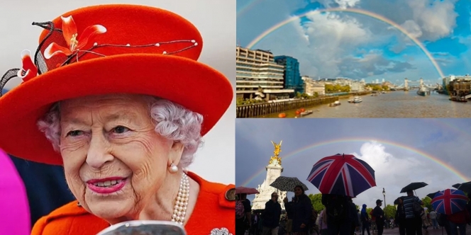Ratu Elizabeth II Tutup Usia, Istana Buckingham Dihiasi Pelangi di Langit yang Cerah