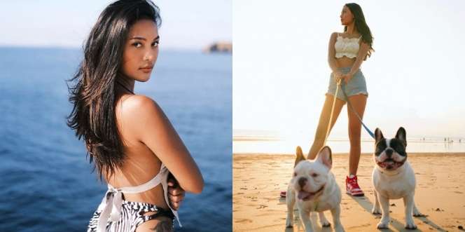 Pose Kece Erika Carlina di Pantai Bareng Hewan, dari Anjing Sampai Kuda di Sumba