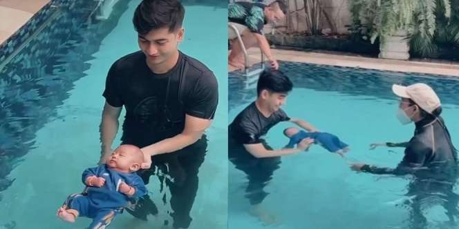 Baby Moana Diajak Renang, Ini Deretan Momen Teuku Ryan Ajarin Sang Anak Latihan Menyelam