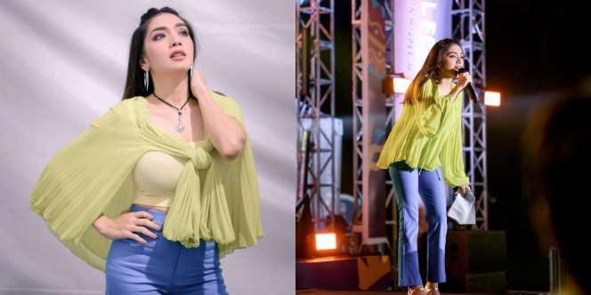 Deretan Potret Angel Karamoy saat Jadi MC, Cantik dengan Outfit Hijau dan Celana Jeans