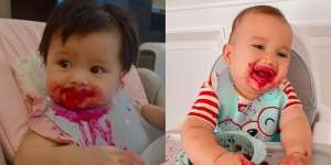 11 Potret Anak Selebriti Saat MPASI, Super Gemes karena Belepotan!