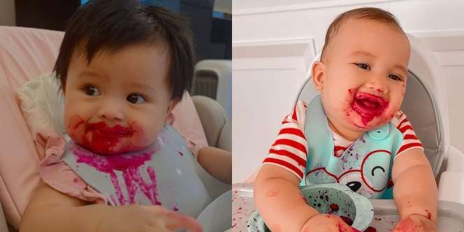 11 Potret Anak Selebriti Saat MPASI, Super Gemes karena Belepotan!