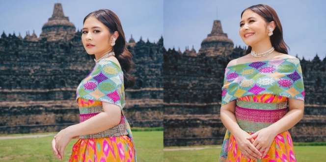 11 Potret Cantik Prilly Latuconsina di Candi Borobudur, Anggun Nan Menawan Berbalut Kain Nusantara
