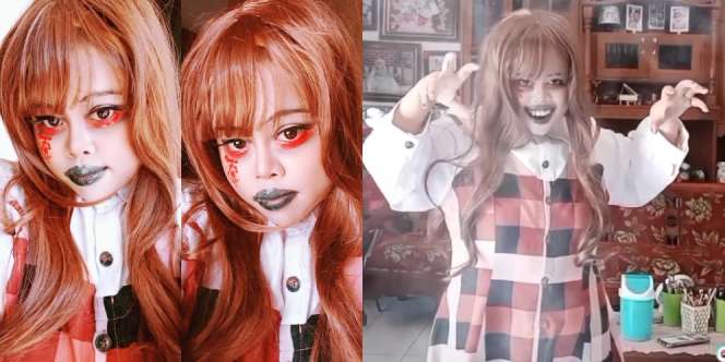10 Potret Kekeyi Pakai Makeup Nakutin Mantan untuk Rayakan Halloween, Netizen Ikut Ngeri!