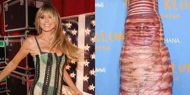 Tampil Aneh saat Halloween, Ini Deretan Potret Aktris Hollywood Heidi Klum saat Jadi Cacing Besar