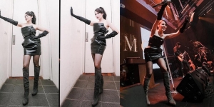 8 Potret Terbaru Momo Geisha Manggung Pakai Dress Mini Serba Hitam, Pesonanya Bak Masih Perawan!