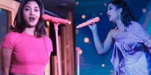 Deretan Pesona Marion Jola Saat Manggung Pakai Mic Baru, Cute Warna Pink dan Girly Banget