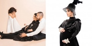 10 Potret Maternity Shoot Tasya Farasya Bertema GLamour dengan Gaun Serba Hitam, Gemas Ditemani Suami dan Ayang