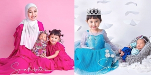 Deretan Pemotretan Khalisa dan Khadeejah Anak Kartika Putri Bertema Elsa dan Anna, Gemes Banget!