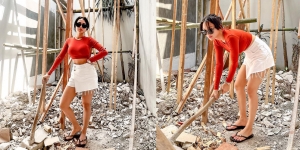 Biasa Tampil Glamour, Ini Gaya Wika Salim saat Jadi 'Kuli Bangunan' Sambil Pamer Perut Rata